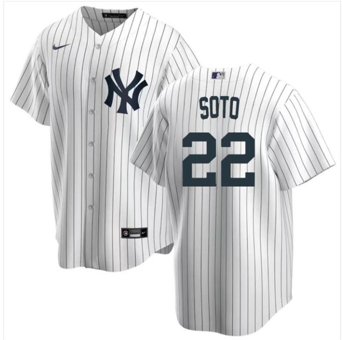 Men 2023 New York Yankees 22 Juan Soto White Cool Base Stitched Baseball Jersey